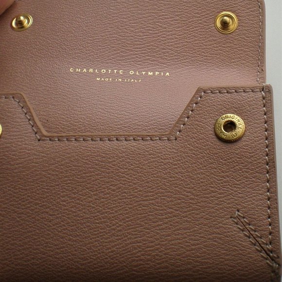 NWT Designer Charlotte Olympia Calfskin Leather Blush Feline Keychain Purse $325 - Picture 6 of 11